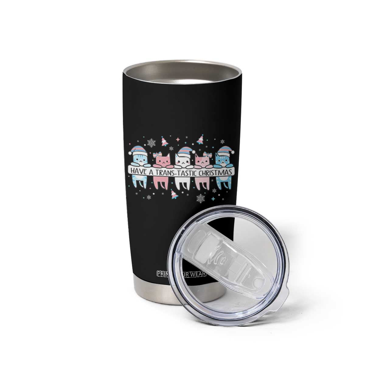 Have A Trans Tastic Christmas Gift Tumbler Cup LGBTQ Cat Lover TS12 Print Your Wear