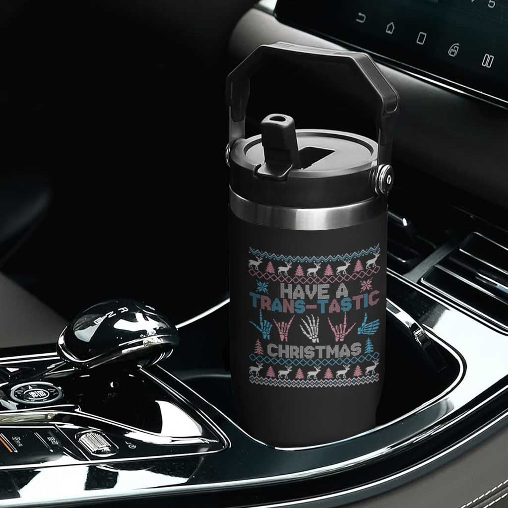 LGBTQ Trans Pride Flip Straw Tumbler Have A Trans Tastic Ugly Christmas Gift TS12 Print Your Wear