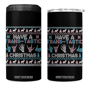 LGBTQ Trans Pride 4 in 1 Can Cooler Tumbler Have A Trans Tastic Ugly Christmas Gift TS12 One Size: 16 oz Black Print Your Wear