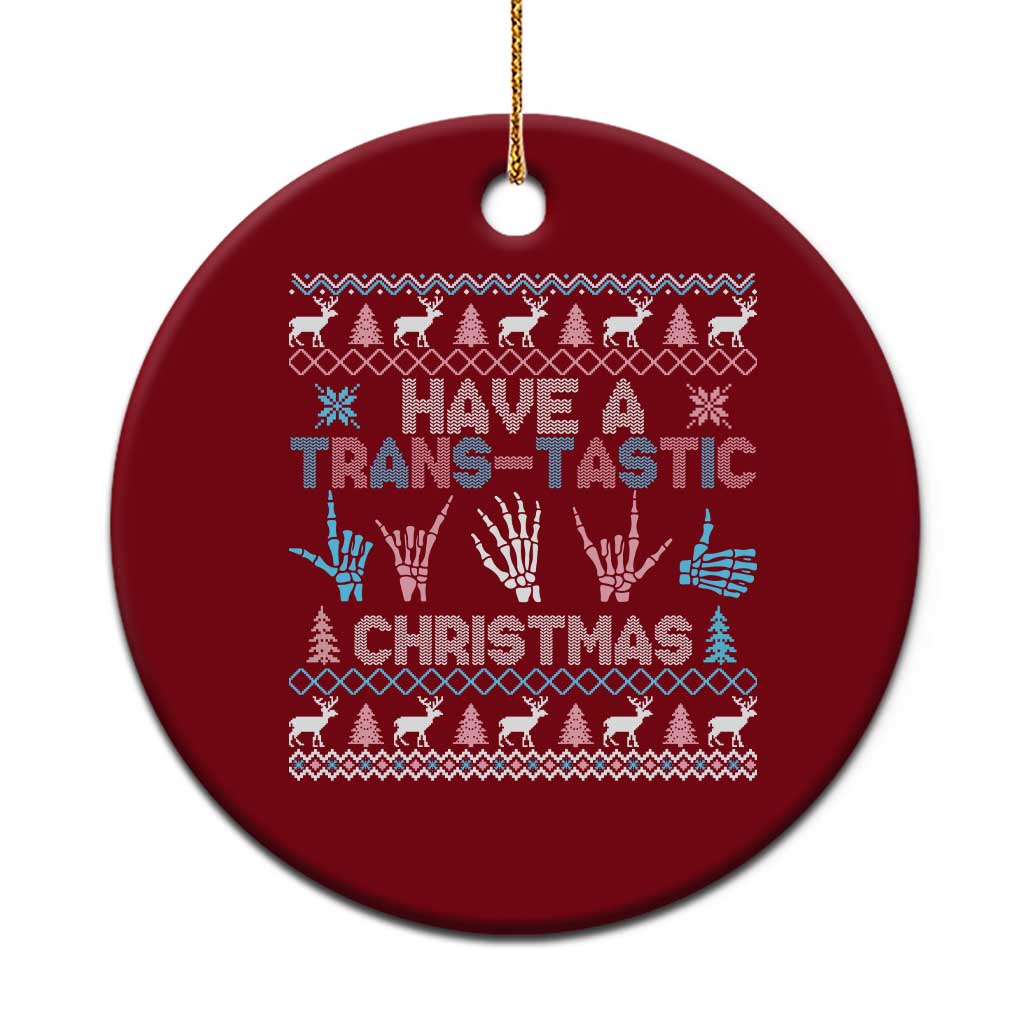 LGBTQ Trans Pride Ceramic Ornament Have A Trans Tastic Ugly Christmas Gift TS12 1pc Red Print Your Wear