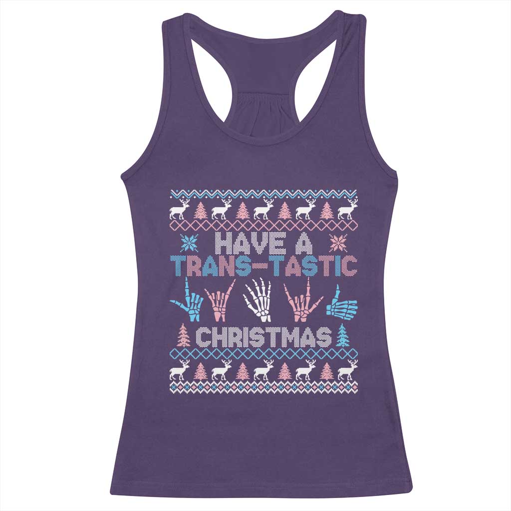 LGBTQ Trans Pride Racerback Tank Top Have A Trans Tastic Ugly Christmas Gift TS12 Purple Print Your Wear