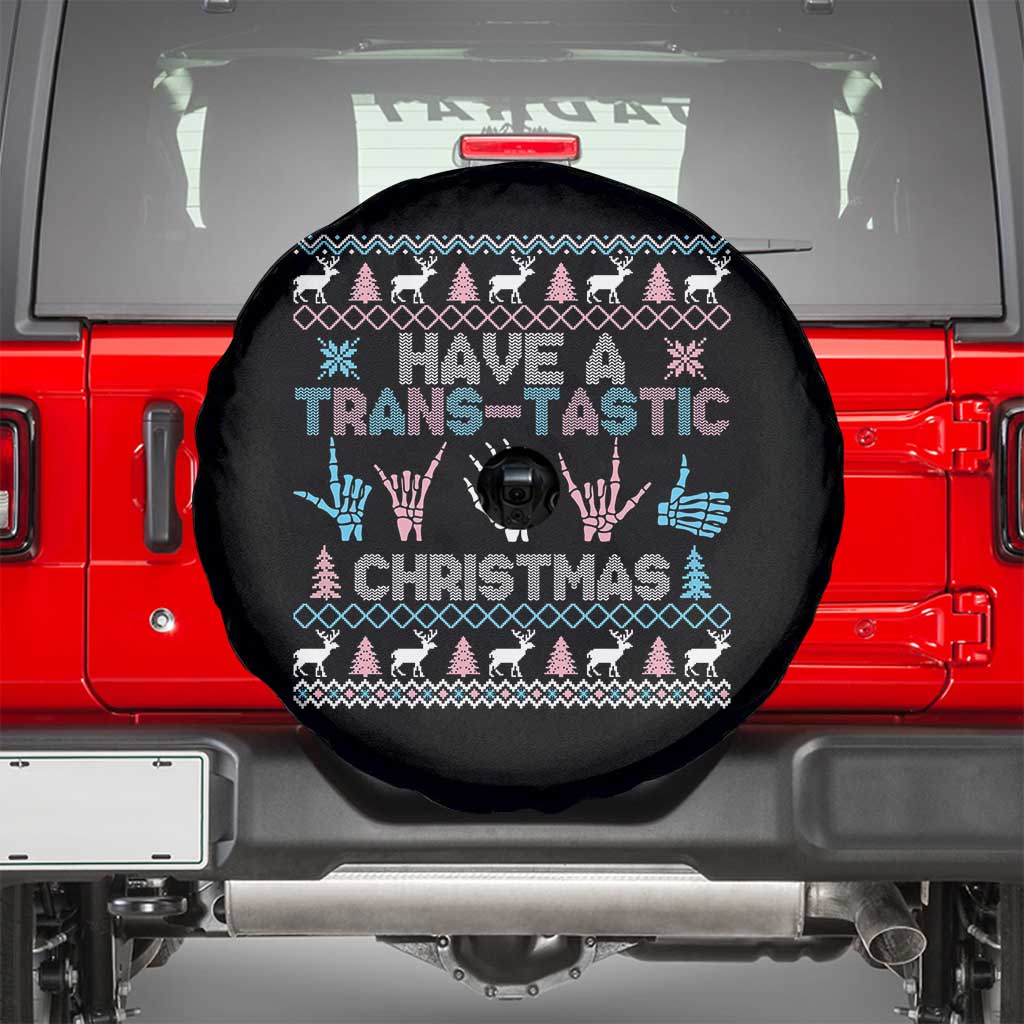 LGBTQ Trans Pride Spare Tire Cover Have A Trans Tastic Ugly Christmas Gift TS12 Black Print Your Wear