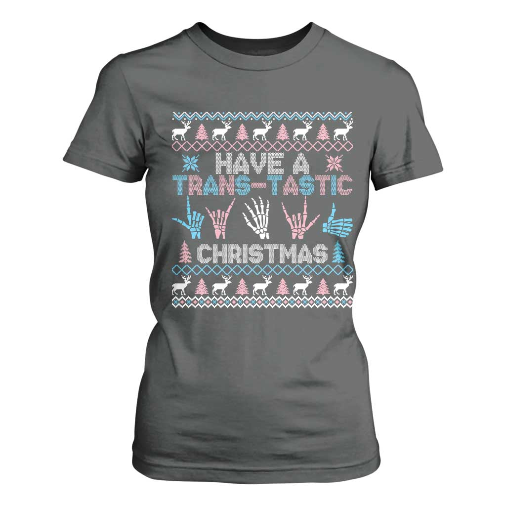 LGBTQ Trans Pride T Shirt For Women Have A Trans Tastic Ugly Christmas Gift TS12 Dark Heather Print Your Wear