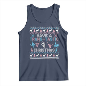 LGBTQ Trans Pride Tank Top Have A Trans Tastic Ugly Christmas Gift TS12 Navy Print Your Wear
