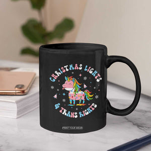 Christmas Lights And Trans Rights Coffee Mug Magical Unicorn Pride TS12 Print Your Wear