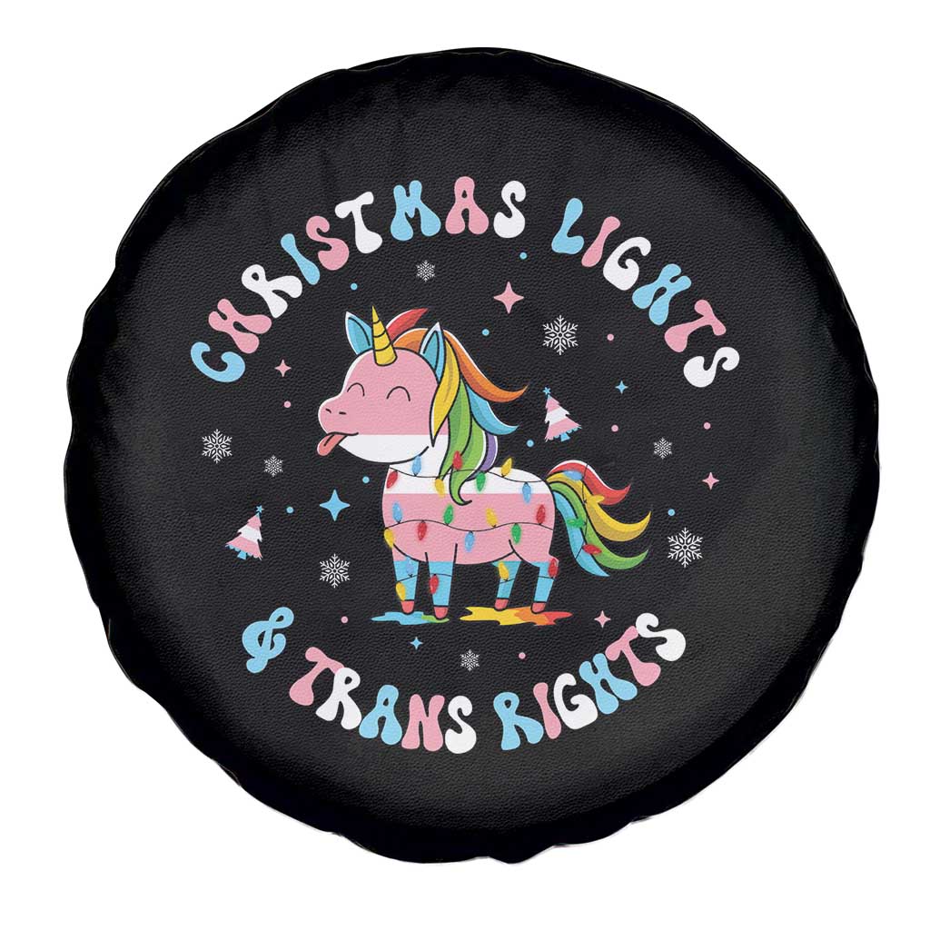 Christmas Lights And Trans Rights Spare Tire Cover Magical Unicorn Pride TS12 Print Your Wear