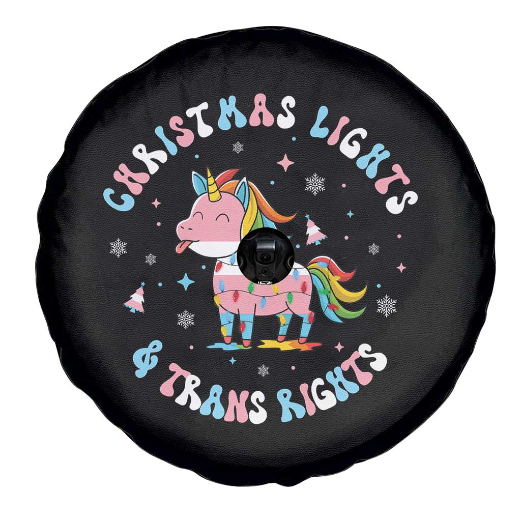 Christmas Lights And Trans Rights Spare Tire Cover Magical Unicorn Pride TS12 Print Your Wear