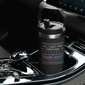 Trans Pride Ugly Xmas Flip Straw Tumbler All I Want For Christmas Is Trans Rights TS12 Print Your Wear