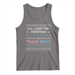 Trans Pride Ugly Xmas Tank Top All I Want For Christmas Is Trans Rights TS12 Deep Heather Print Your Wear