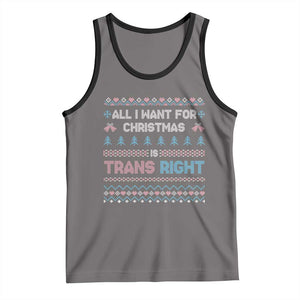 Trans Pride Ugly Xmas Tank Top All I Want For Christmas Is Trans Rights TS12 Deep Heather Black Print Your Wear