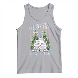 Funny Santa Cat Trans Pride Tank Top All I Want For Christmas Is Trans Rights TS12 Athletic Heather Print Your Wear