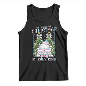 Funny Santa Cat Trans Pride Tank Top All I Want For Christmas Is Trans Rights TS12 Black Print Your Wear