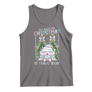 Funny Santa Cat Trans Pride Tank Top All I Want For Christmas Is Trans Rights TS12 Deep Heather Print Your Wear