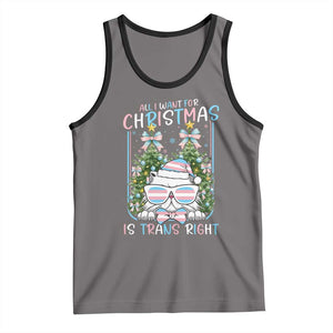Funny Santa Cat Trans Pride Tank Top All I Want For Christmas Is Trans Rights TS12 Deep Heather Black Print Your Wear