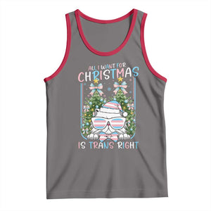 Funny Santa Cat Trans Pride Tank Top All I Want For Christmas Is Trans Rights TS12 Deep Heather Red Print Your Wear