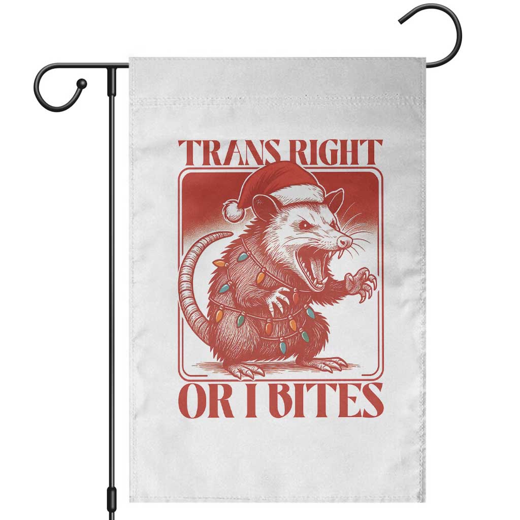 Funny Fierce Opossum Santa Garden Flag Trans Right Or I Bites Christmas Gift TS12 White Print Your Wear