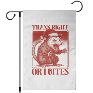 Funny Fierce Opossum Santa Garden Flag Trans Right Or I Bites Christmas Gift TS12 White Print Your Wear