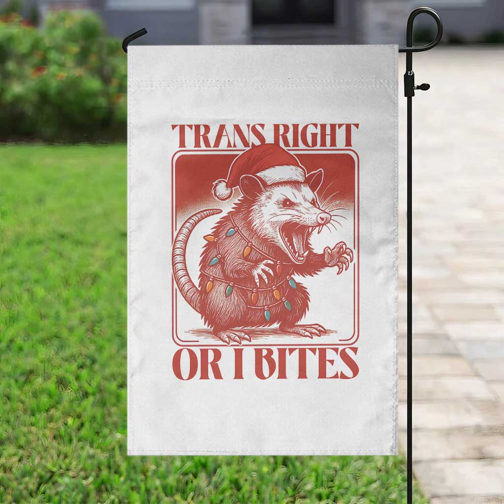 Funny Fierce Opossum Santa Garden Flag Trans Right Or I Bites Christmas Gift TS12 Print Your Wear