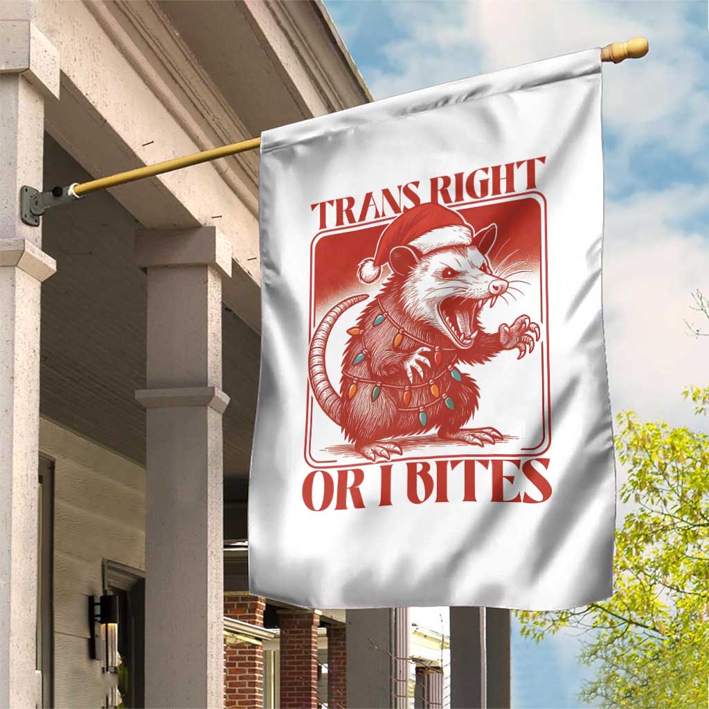 Funny Fierce Opossum Santa Garden Flag Trans Right Or I Bites Christmas Gift TS12 Print Your Wear