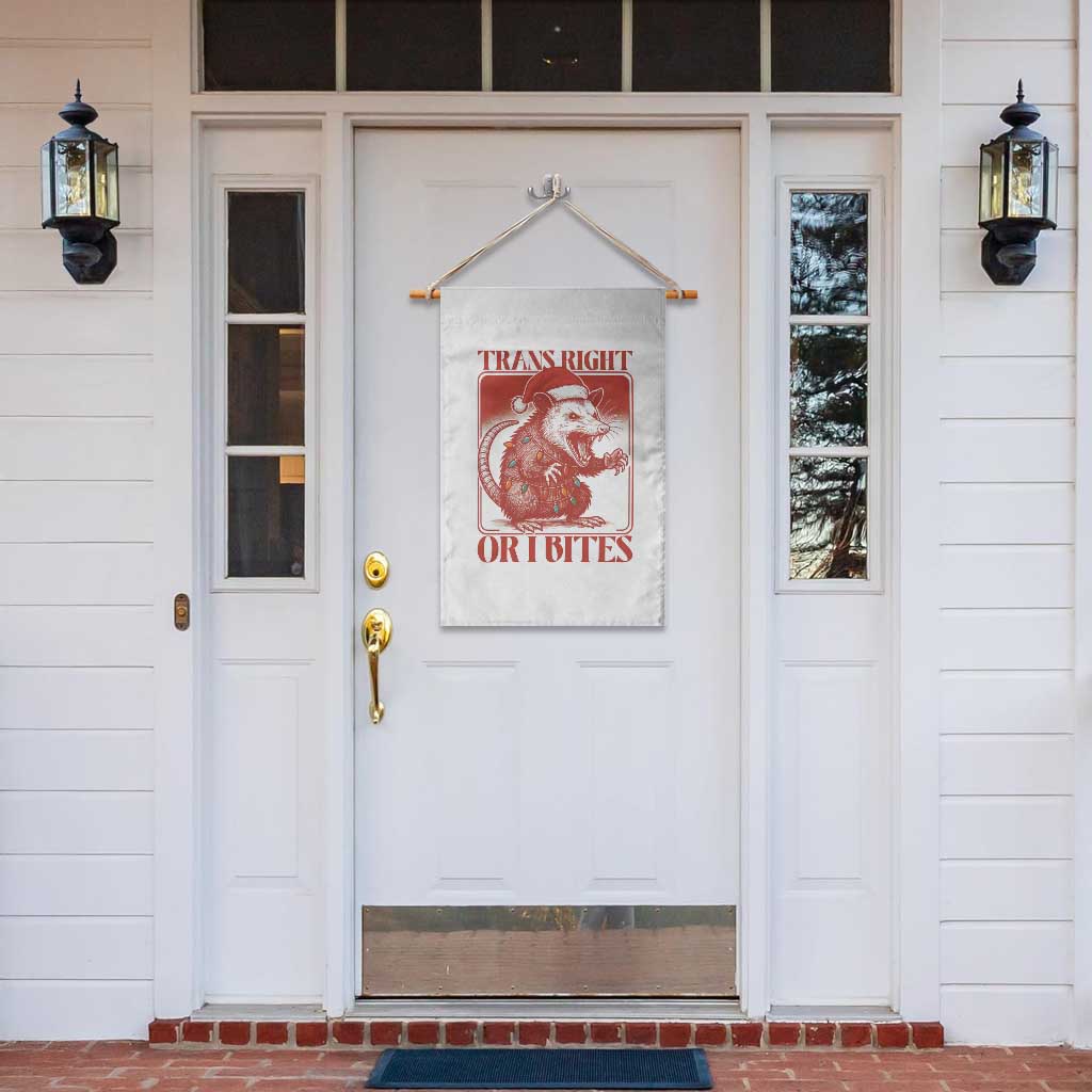 Funny Fierce Opossum Santa Garden Flag Trans Right Or I Bites Christmas Gift TS12 Print Your Wear