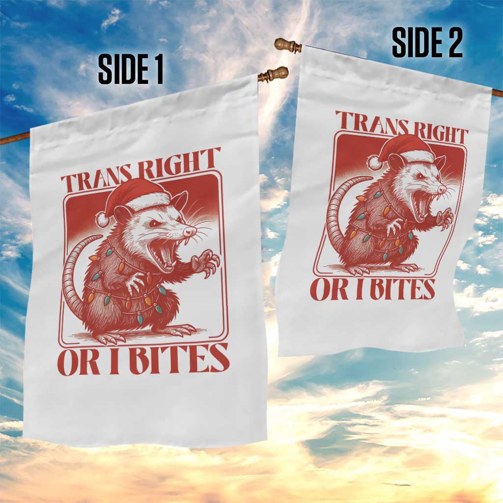 Funny Fierce Opossum Santa Garden Flag Trans Right Or I Bites Christmas Gift TS12 Print Your Wear