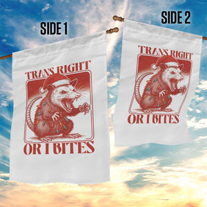 Funny Fierce Opossum Santa Garden Flag Trans Right Or I Bites Christmas Gift TS12 Print Your Wear