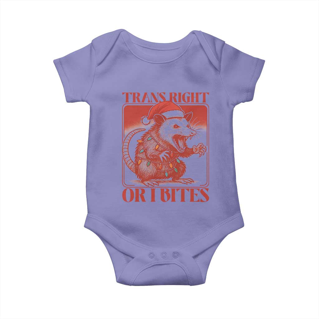 Funny Fierce Opossum Santa Baby Onesie Trans Right Or I Bites Christmas Gift TS12 Violet Print Your Wear