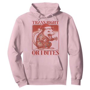 Funny Fierce Opossum Santa Hoodie Trans Right Or I Bites Christmas Gift TS12 Light Pink Print Your Wear