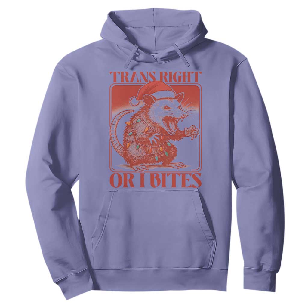 Funny Fierce Opossum Santa Hoodie Trans Right Or I Bites Christmas Gift TS12 Violet Print Your Wear