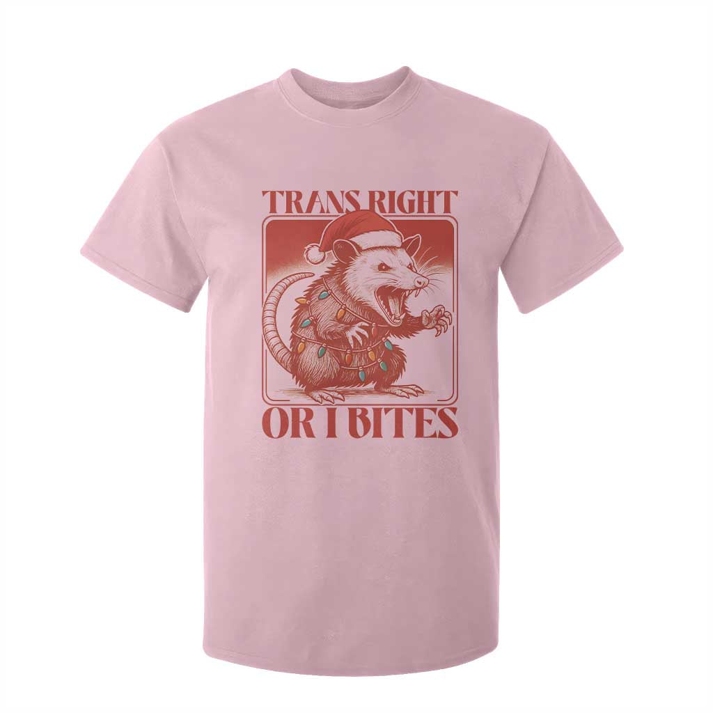 Funny Fierce Opossum Santa T Shirt For Kid Trans Right Or I Bites Christmas Gift TS12 Light Pink Print Your Wear