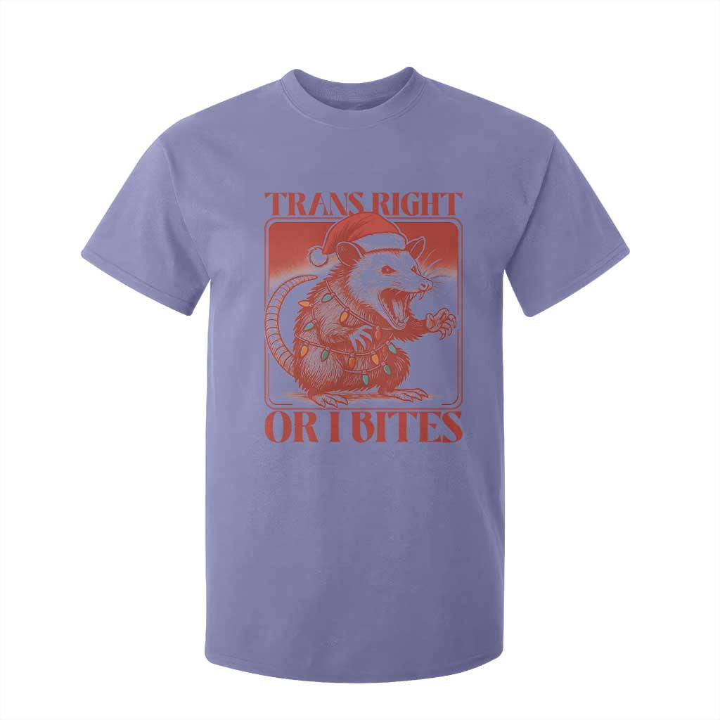 Funny Fierce Opossum Santa T Shirt For Kid Trans Right Or I Bites Christmas Gift TS12 Violet Print Your Wear