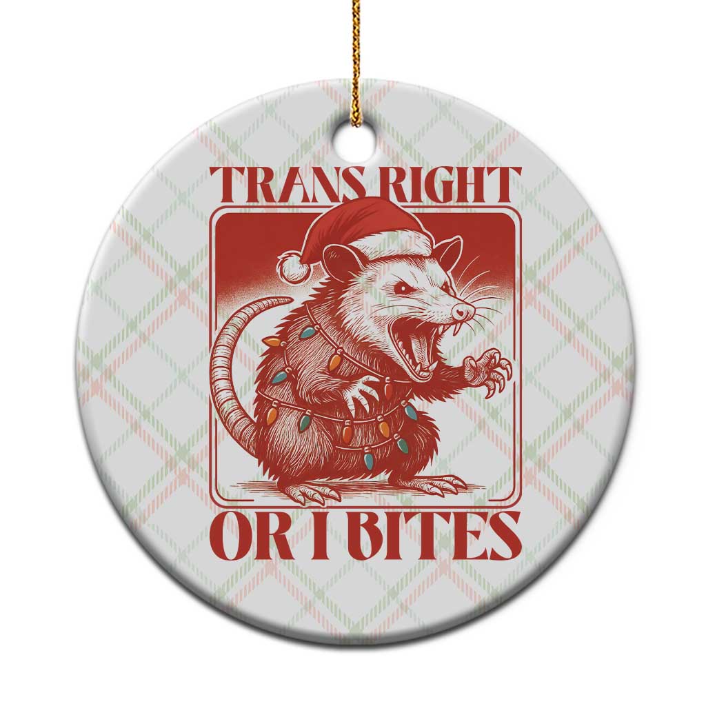 Funny Fierce Opossum Santa Ceramic Ornament Trans Right Or I Bites Christmas Gift TS12 1pc Christmas Plaid Print Your Wear