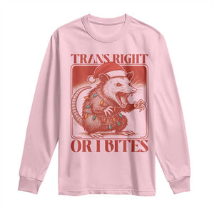 Funny Fierce Opossum Santa Long Sleeve Shirt Trans Right Or I Bites Christmas Gift TS12 Light Pink Print Your Wear