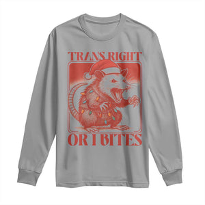 Funny Fierce Opossum Santa Long Sleeve Shirt Trans Right Or I Bites Christmas Gift TS12 Sport Gray Print Your Wear