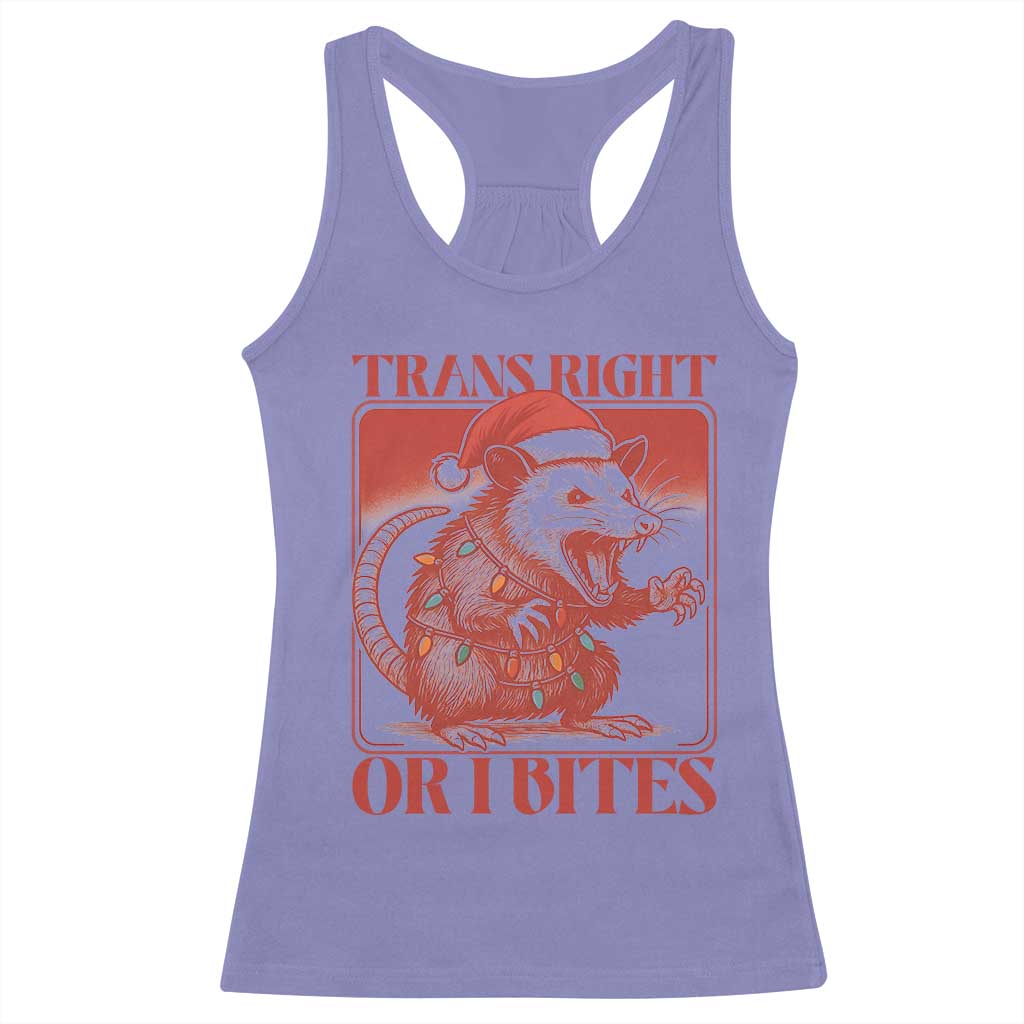 Funny Fierce Opossum Santa Racerback Tank Top Trans Right Or I Bites Christmas Gift TS12 Violet Print Your Wear