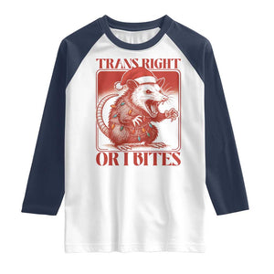 Funny Fierce Opossum Santa Raglan Shirt Trans Right Or I Bites Christmas Gift TS12 White Navy Print Your Wear