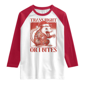 Funny Fierce Opossum Santa Raglan Shirt Trans Right Or I Bites Christmas Gift TS12 White Red Print Your Wear