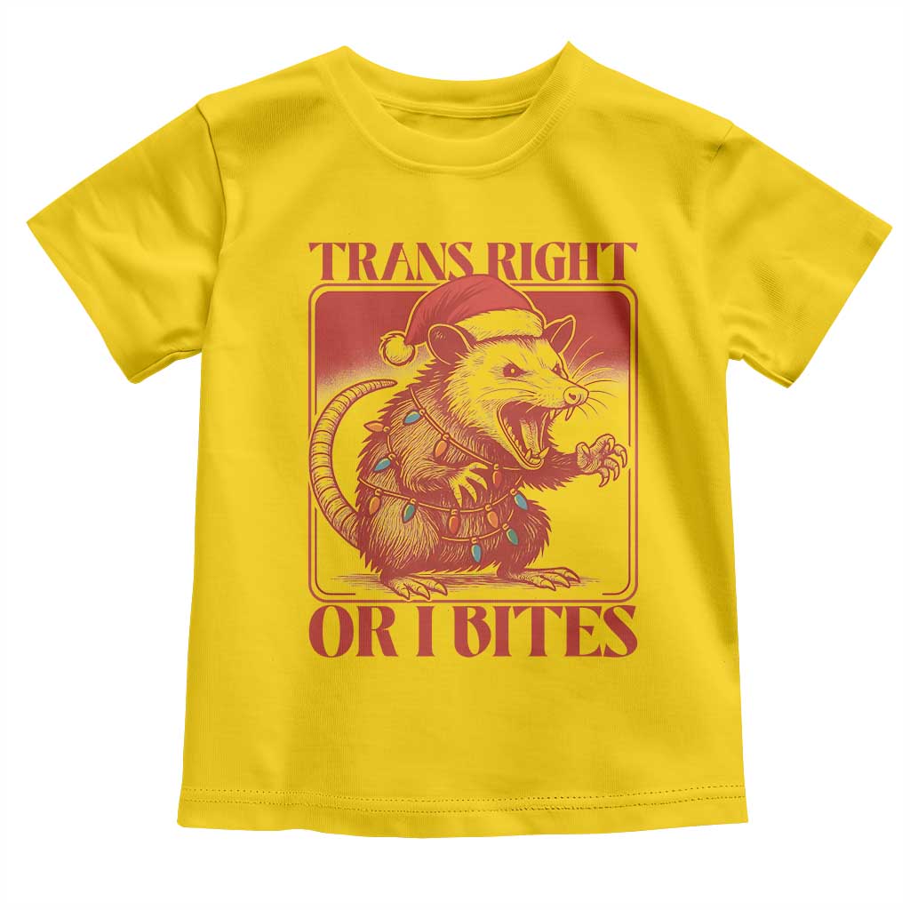 Funny Fierce Opossum Santa Toddler T Shirt Trans Right Or I Bites Christmas Gift TS12 Daisy Print Your Wear