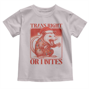 Funny Fierce Opossum Santa Toddler T Shirt Trans Right Or I Bites Christmas Gift TS12 Ice Gray Print Your Wear