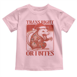 Funny Fierce Opossum Santa Toddler T Shirt Trans Right Or I Bites Christmas Gift TS12 Light Pink Print Your Wear