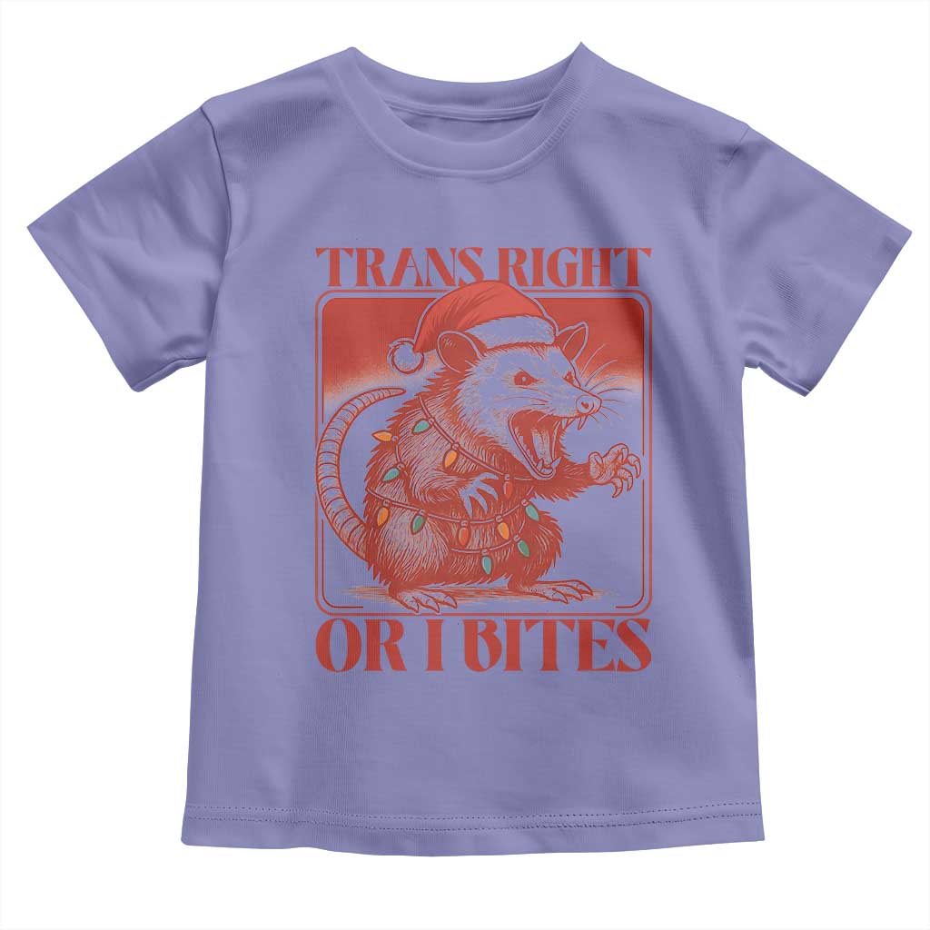Funny Fierce Opossum Santa Toddler T Shirt Trans Right Or I Bites Christmas Gift TS12 Violet Print Your Wear