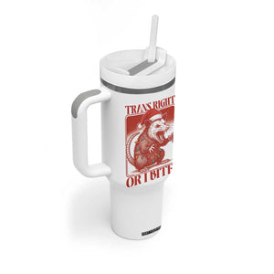Funny Fierce Opossum Santa Tumbler With Handle Trans Right Or I Bites Christmas Gift TS12 Print Your Wear