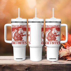 Funny Fierce Opossum Santa Tumbler With Handle Trans Right Or I Bites Christmas Gift TS12 Print Your Wear