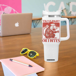 Funny Fierce Opossum Santa Tumbler With Handle Trans Right Or I Bites Christmas Gift TS12 Print Your Wear