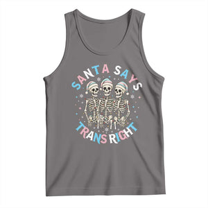 Funny Skeleton Santa Says Trans Right Tank Top Transgender Pride Gift TS12 Deep Heather Print Your Wear