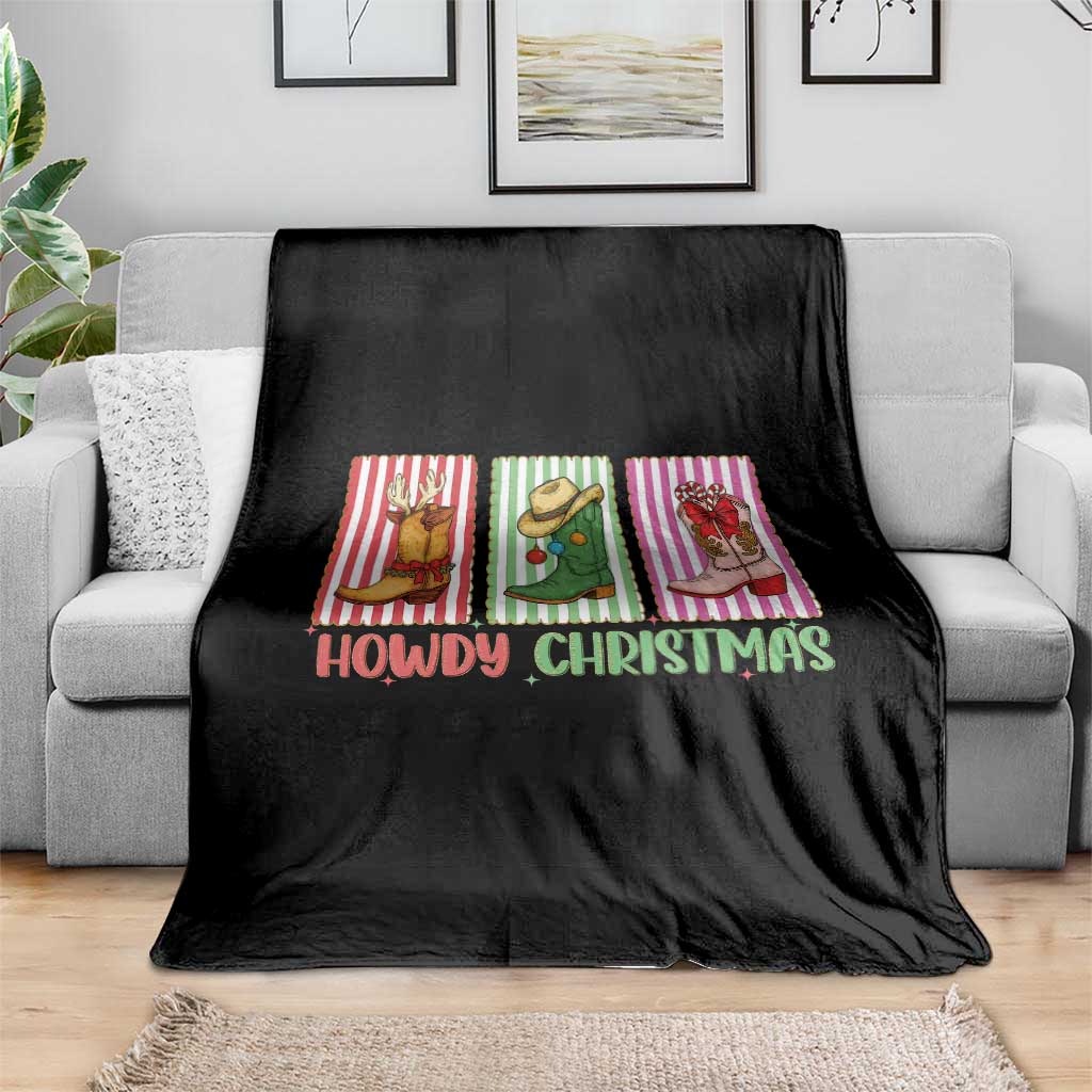 Howdy Christmas Cowboy Boots Western Pride Throw Blanket TS12 Print Your Wear