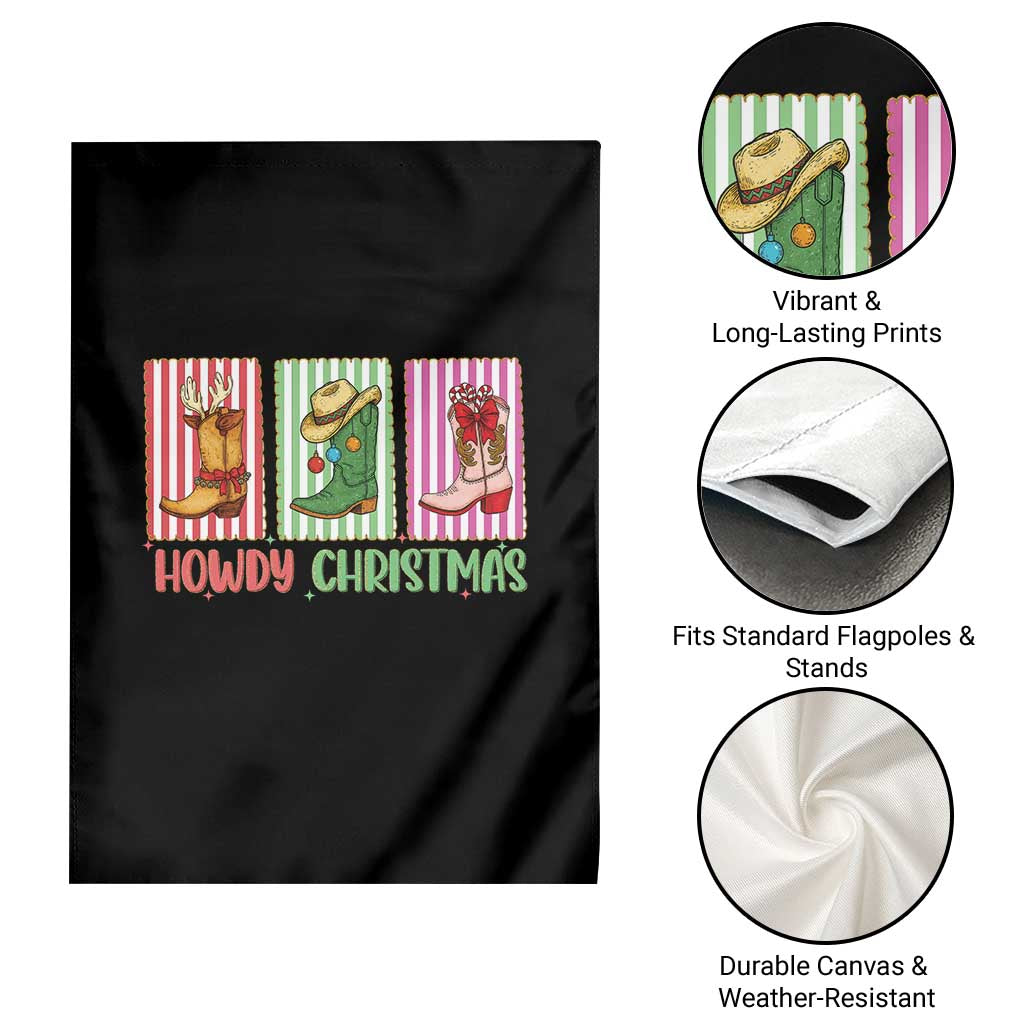 Howdy Christmas Cowboy Boots Western Pride Garden Flag TS12 Print Your Wear