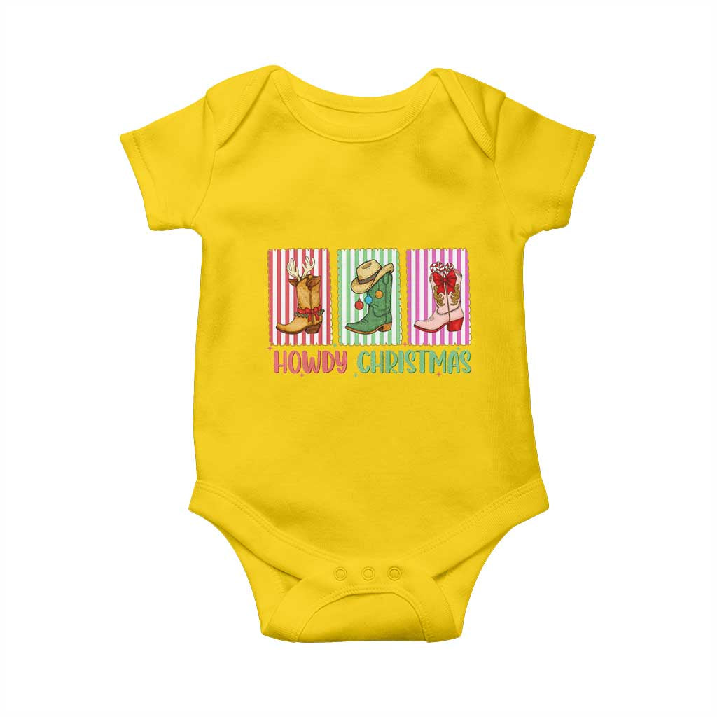 Howdy Christmas Cowboy Boots Western Pride Baby Onesie TS12 Daisy Print Your Wear