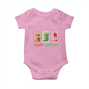 Howdy Christmas Cowboy Boots Western Pride Baby Onesie TS12 Light Pink Print Your Wear