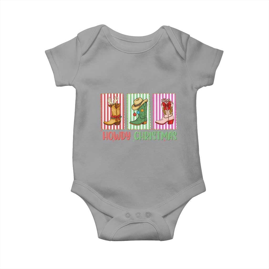 Howdy Christmas Cowboy Boots Western Pride Baby Onesie TS12 Sport Gray Print Your Wear